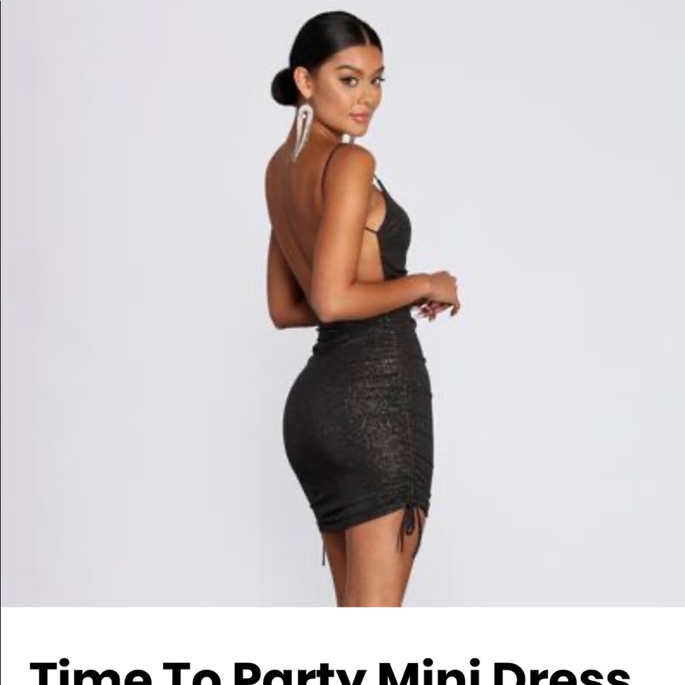 Black glitter Windsor mini dress